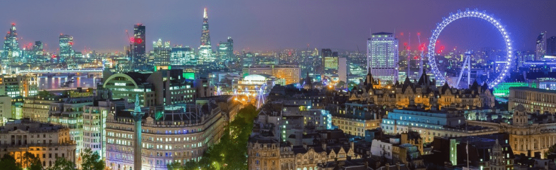London skyline at night