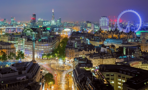 London skyline at night