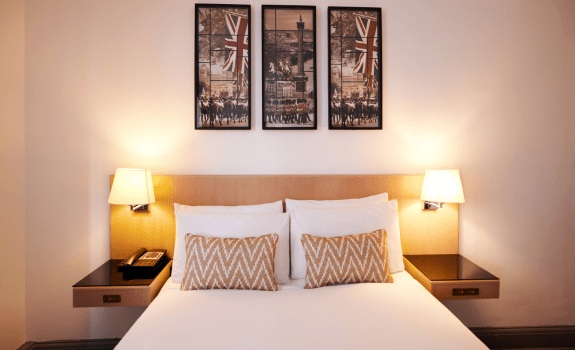 Close up of double bed at Thistle Bloomsbury Park