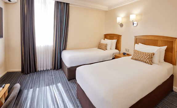 Twin beds in twin room