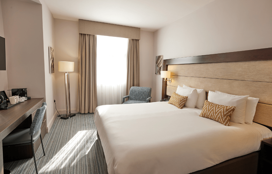 King bed in deluxe king bedroom