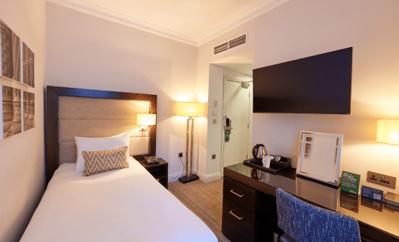 Single bed in single room