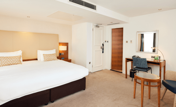 King bed and desk
