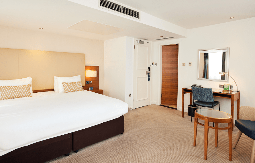 King bed and desk