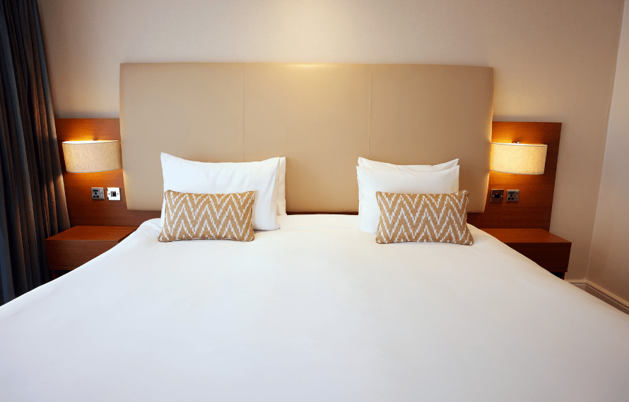 Close up of bed in junior suite