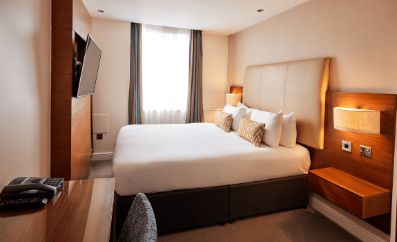 Double bed in standard double room