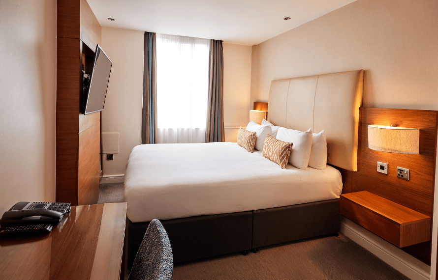 Double bed in standard double room