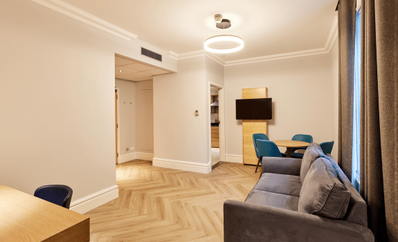 Sofa in apartment bedroom