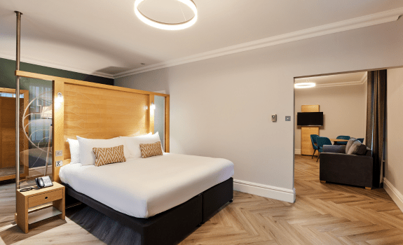 King bed in apartment room