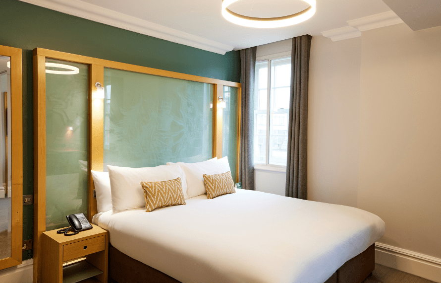 Double bed in standard double bedroom