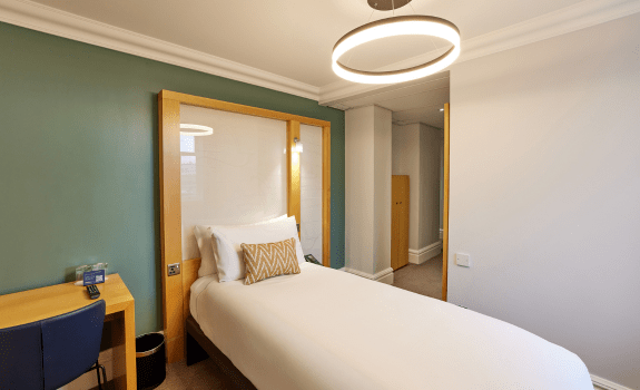 Single bed in standard single room