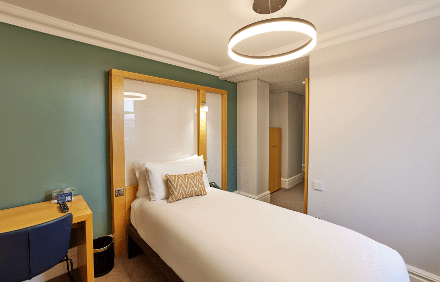 Single bed in standard single room