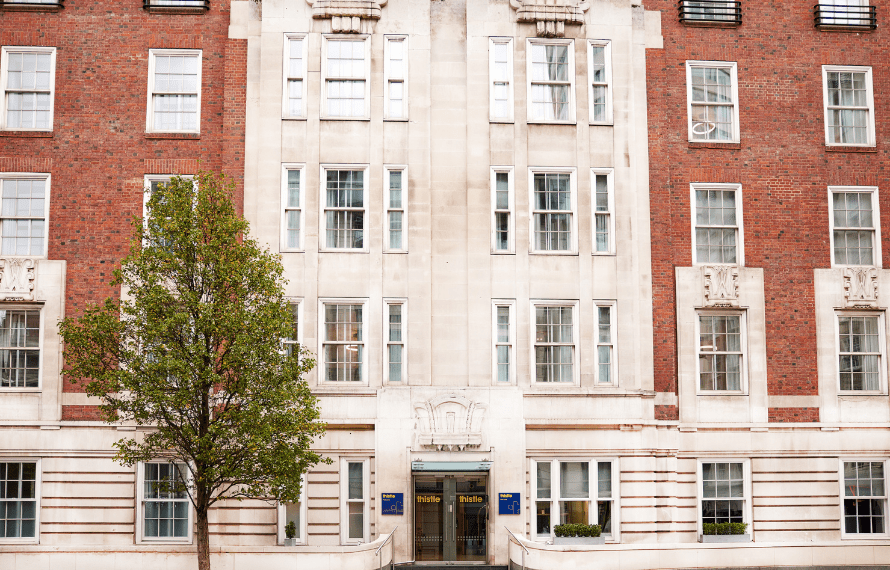 Exterior of Thistle Park Lane with tree