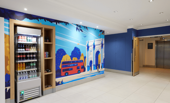 Vending machine in lobby area