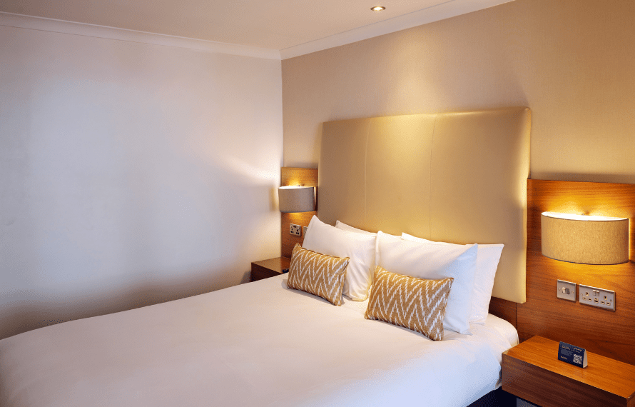 Double bed in standard double bedroom