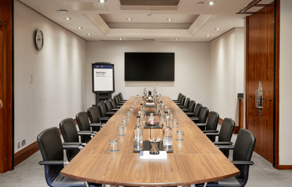 Meeting room table and chairs