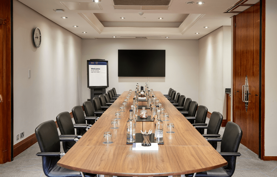 Meeting room table and chairs